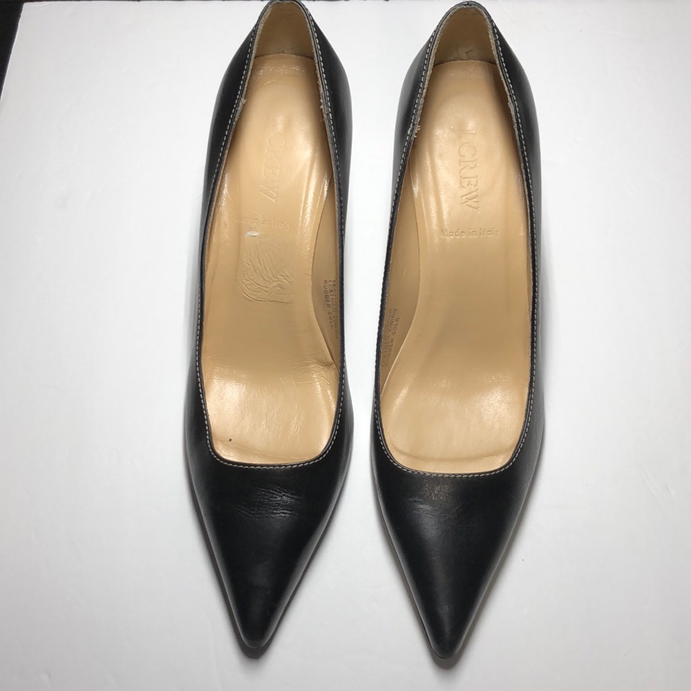 J. Crew Black Leather Heels